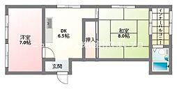 平賀マンション 2DKの間取図画像