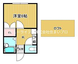 ペパオ 1Kの間取図画像