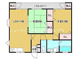 ハイツナカムラ 2LDKの間取図画像