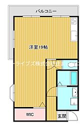 ハイツノボル ワンルームの間取図画像