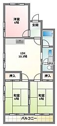メゾンヒラク 3LDKの間取図画像