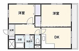 ピュアネスDOI 2DKの間取図画像