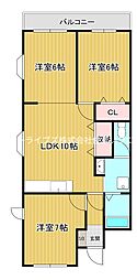ハイ-メゾン岩田 3LDKの間取図画像