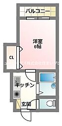 スタジオM 1Kの間取図画像