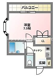 ルパッセウラカワ 1Kの間取図画像