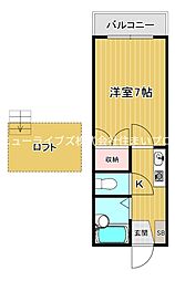 レオパレスさんわ大和田第8 1Kの間取図画像