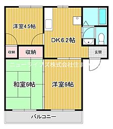 エクセルハウゼ2番館 3DKの間取図画像