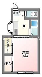 ディパーチャ大和田 1Kの間取図画像