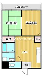 ラリーブコート 2LDKの間取図画像