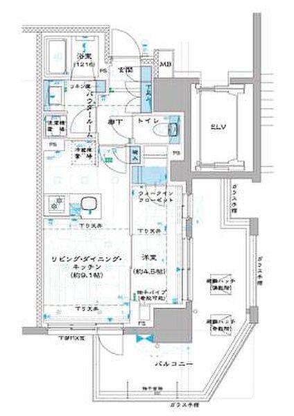 オーパスレジデンス中板橋 1304｜東京都板橋区中板橋(賃貸マンション1LDK・13階・35.42㎡)の写真 その2