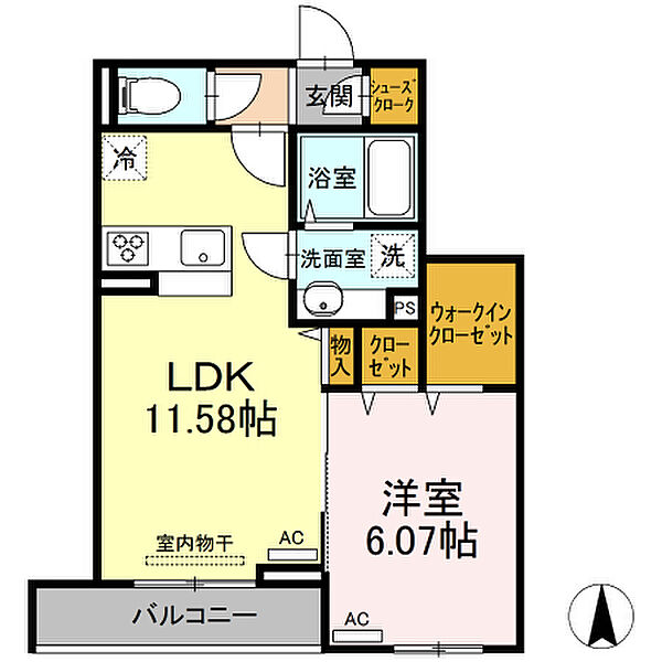 セジュール東尾久 202｜東京都荒川区東尾久8丁目(賃貸アパート1LDK・2階・42.22㎡)の写真 その2