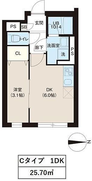 東京都板橋区幸町(賃貸マンション1DK・2階・25.70㎡)の写真 その1