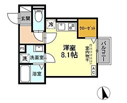 バス バス和地山下車 徒歩2分の賃貸アパート 2階ワンルームの間取り