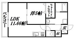 遠州鉄道 曳馬駅 徒歩6分の賃貸マンション 1階1LDKの間取り