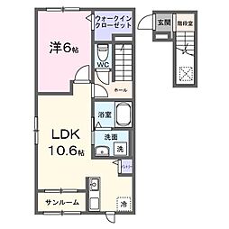 ヒカルサ浜松増楽町II 1LDKの間取図画像