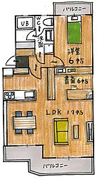 クランツハイム 1SLDKの間取図画像