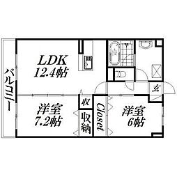ウイズエフ2 2LDKの間取図画像