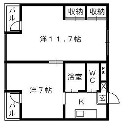 レインボープラザ 2Kの間取図画像