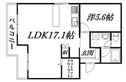 マンションヒカリ2 1LDKの間取図画像