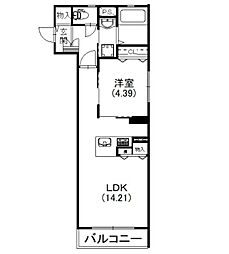 レストリーシェディジョーヴェ 1LDKの間取図画像