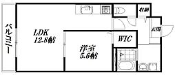 Refinado 1LDKの間取図画像