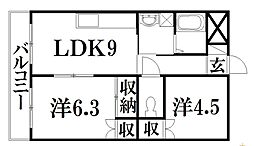 Re・Pose半田山 2LDKの間取図画像