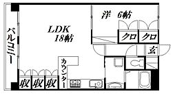 クレール浜松2 1LDKの間取図画像