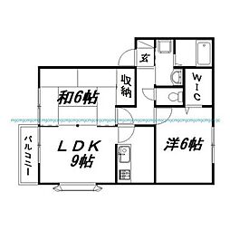 ソレジオN 2DKの間取図画像