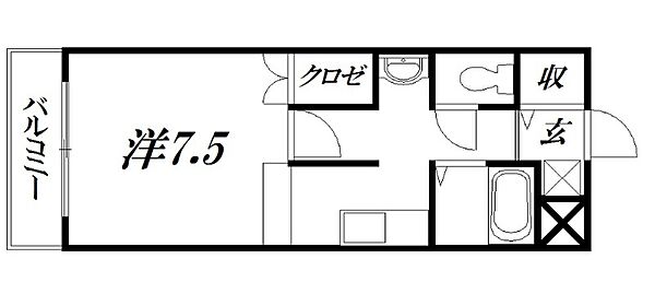 静岡県浜松市中央区野口町(賃貸マンション1K・2階・24.30㎡)の写真 その2