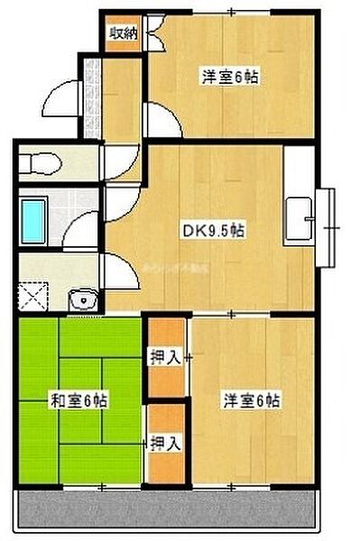 静岡県浜松市中央区芳川町(賃貸マンション3LDK・2階・59.91㎡)の写真 その2