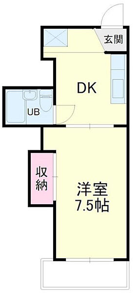 静岡県浜松市中央区中島3丁目(賃貸マンション1DK・3階・24.80㎡)の写真 その2