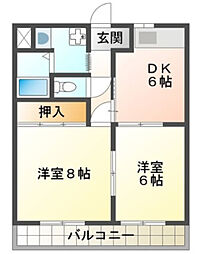 バス 遠鉄バス早出上公園下車 徒歩6分の賃貸マンション 3階2DKの間取り