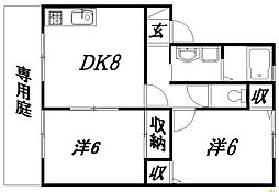 サンパティーク 2DKの間取図画像
