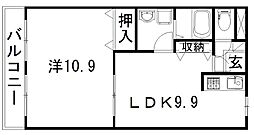ピア・ビアン 1LDKの間取図画像