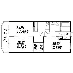 エスポワール 2LDKの間取図画像