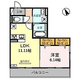 JR東海道・山陽本線 栗東駅 徒歩8分の賃貸アパート 3階1LDKの間取り