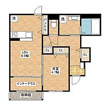 滋賀県野洲市西河原（賃貸アパート1LDK・1階・45.55㎡） その2