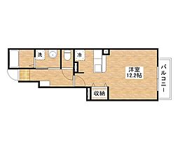 モンプーカ28 1階ワンルームの間取り