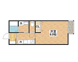 CAラ・フォート 1Kの間取図画像