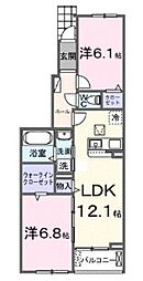 アンシャンテ 2LDKの間取図画像