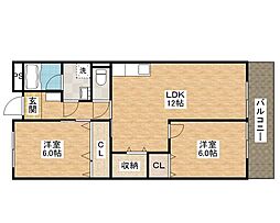 SixthAvenue 2LDKの間取図画像