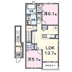 ステラ守山 2LDKの間取図画像