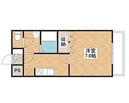 エターナル 1Kの間取図画像