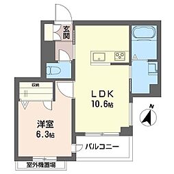 クレスティークI 101号室 1LDKの間取図画像