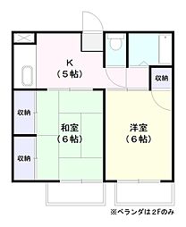 コーポふみ 2Kの間取図画像