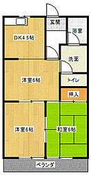 メゾンパシフィック 3DKの間取図画像