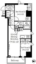 東京都文京区湯島３丁目（賃貸マンション2LDK・11階・53.26㎡） その2