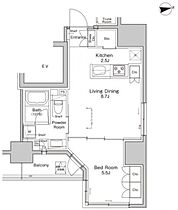 東京都台東区雷門１丁目（賃貸マンション1LDK・14階・40.32㎡） その2