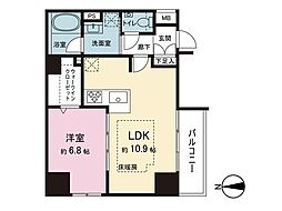 東京メトロ銀座線 田原町駅 徒歩4分の賃貸マンション 10階1LDKの間取り