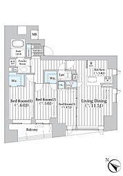 JR京葉線 八丁堀駅 徒歩4分の賃貸マンション 4階3LDKの間取り